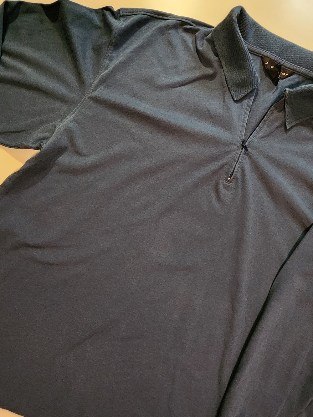 jf j.ferrar Navy Short-Sleeve Zip Polo
